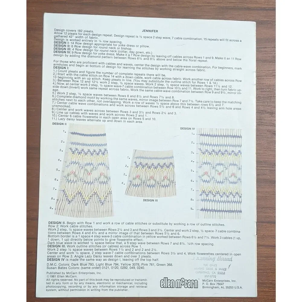 Two English Smocking Pattern Books